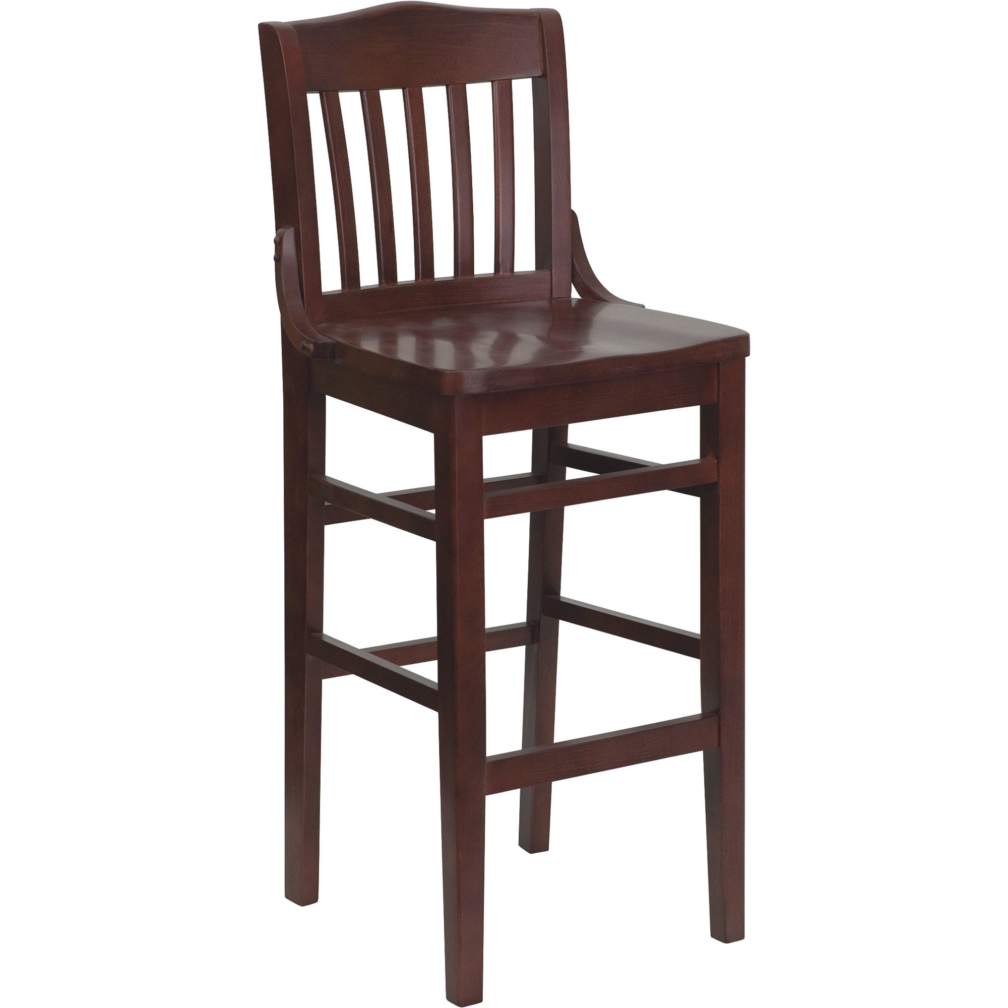 Flash Furniture Wood Bar Stool with School House Back, 800-Lb. Capacity